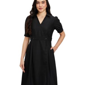 Symbol Premium Women's Fit & Flare Wrap Dress (Midi Length | Stylish | Desk-to-Dinner) (Available in Plus Sizes)